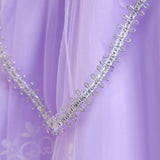 HAWEE Princess Dress Girls Purple Costume Halloween Puff Sleeve Princess Dress for Party - KAMO