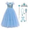 KAWELL Princess Dress Costume, Christmas Party Costume for Toddler Girls 2-11T - KAMO