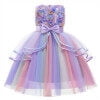 HAWEE Kids Flower Dresses For Baby Girls Elegant Wedding Princess Dress Ceremony Party Rainbow Tutu Ball Gown - KAMO