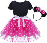 Minnie Costume Baby Girl Dress Mouse Ear Headband Polka Dot Dress - KAMO