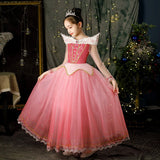 HAWEE Girls Sleeping Princess Dress Pink Costume for Halloween Christmas Fancy Birthday Party - KAMO
