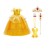 HAWEE Princess Dress up Birthday Party Fairy Yellow Costume for Toddler Girls - KAMO