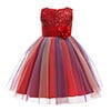 HAWEE Flower Girls Sequin Dress Rainbow Tutu Birthday Party Princess Dress Pageant Gown for Age 3-10 Years Old - KAMO