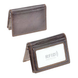 HAWEE Men's Bifold Front Pocket Wallet Genuine Leather RFID Blocking Card Billfold 5 Slots with Cash Clip, Black