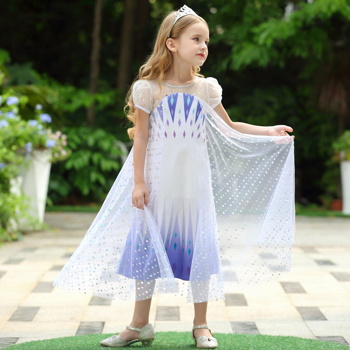Elsa Dress Princess Costume for Girls Frozen 2 Sequin Cosplay Party Dress up - KAMO