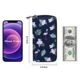 HAWEE Cellphone Wallet for Women Dual Zipper Long Purse with Removable Wristlet, Sunflower Yellow