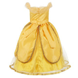 HAWEE Princess Dress Up Costume for Girls Birthday Cosplay Party with Accessories, Yellow - KAMO