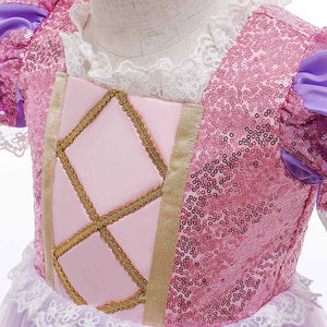 Girls Rapunzel Princess Sofia Costume Birthday Christmas Halloween Cosplay Carnival Fancy Dress - KAMO