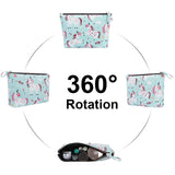 HAWEE Cosmetic Bag for Women Girls Make up Storage Pouch Case Portable Zipper Travel Accessories Organizer for Toiletry Water Repellent, Retro Camellia