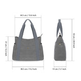 HAWEE Canvas Tote Bag for Women Daily Work Zippered Handbag Casual Shoulder Bag for Shopping Business Travel, Purple