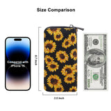 HAWEE Cellphone Wallet for Women Dual Zipper Long Purse with Removable Wristlet, Sunflower Yellow