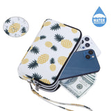 HAWEE Wristlet Purse for Women Credit Card Holder Wallet with 3 Zipper Handbag Wallet Floral Printing, Colorful Flower