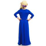 HAWEE Girls Casual Maxi Dress Long Sleeve Holiday Pockets Dresses Girls Long Sleeve Floor Length Maxi Dress
