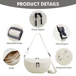 HAWEE Pure Colour Crossbody Bag Bum Bag for Women,Two Way Zipper Belt Bag with Adjustable Strap,Fashion Waist Packs for Traveling Workout - KAMO