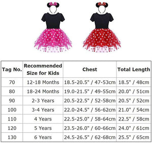Minnie Costume Baby Girl Dress Mouse Ear Headband Polka Dot Dress - KAMO
