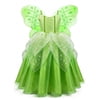 KAWELL Tiana Fancy-Dress Costume for Little Girls Fancy Halloween/Christmas Role Play Green Fairy Skirt - KAMO