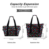 HAWEE Expandable Duffel Bag for Women with Trolley Sleeve and Wet Pocket Water Repellent Weekender Travel Tote Large Capacity Carry On Overnight Luggage for Gym/ Trip/ Camping/ Beach, Sunflower