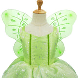 HAWEE Flowers Fairy Costume for Girls Toddler Halloween Birthday Party Fairy Elf Dress up with Wings - KAMO