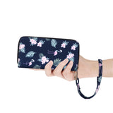 HAWEE Cellphone Wallet for Women Dual Zipper Long Purse with Removable Wristlet, Sunflower Yellow