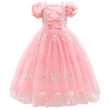 HAWEE Princess Dress for Girl Purple Cosplay Halloween Costume Puff Sleeve Layerd Dresses - KAMO
