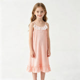 Girl Nightgown Sleeveless Spaghetti Strap Pajamas Dress for Kids Sleepwear 2 Pack, 3-15 Years - KAMO