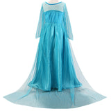 KAWELL Girls Princess Party Elsa Dress Little Girls Cosplay Costume with Accessories - KAMO
