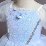 HAWEE Girls Princess Costume Dress, Butterfly Tulle Long Ball Gown with Accessories, Birthday Party & Halloween Costume Age 2-7 Years - KAMO