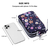 HAWEE Wristlet Purse for Women Credit Card Holder Wallet with 3 Zipper Handbag Wallet Floral Printing, Colorful Flower
