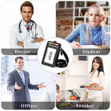 HAWEE Badge Holder with Zipper Genuine Leather RFID Keychain Wallet Neck Lanyards with Swivel Hook for Card/ Coin/ Cash, Black