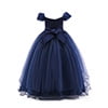 HAWEE Flower Girls Embroidery Lace Bridesmaid Dress Beaded Wedding Party Full Length Dance Gown for Girls 4-14 Years - KAMO
