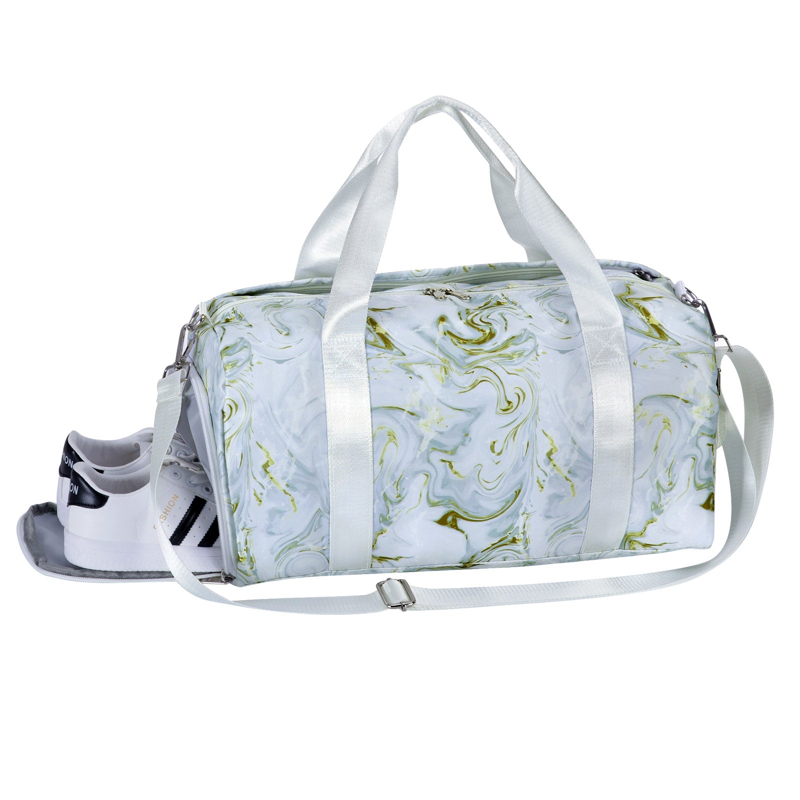 KAMO Gym Bag for Women, Sport Duffle Bag with Shoe Compartment & Wet Pocket, Weekender Overnight Bag Compartment for Women Girls Travel, Gym, Yoga, School - KAMO