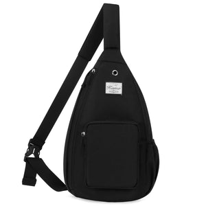 Sling Backpack Chest Shoulder Bag Crossbody Cycling Travel Hiking Daypack for Men Women Boys With Earphone Hole - KAMO